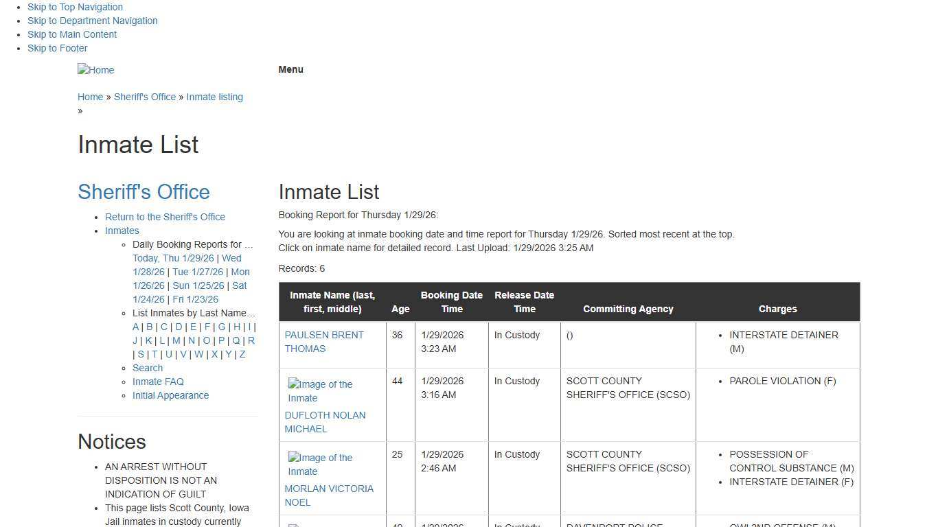 Inmate List